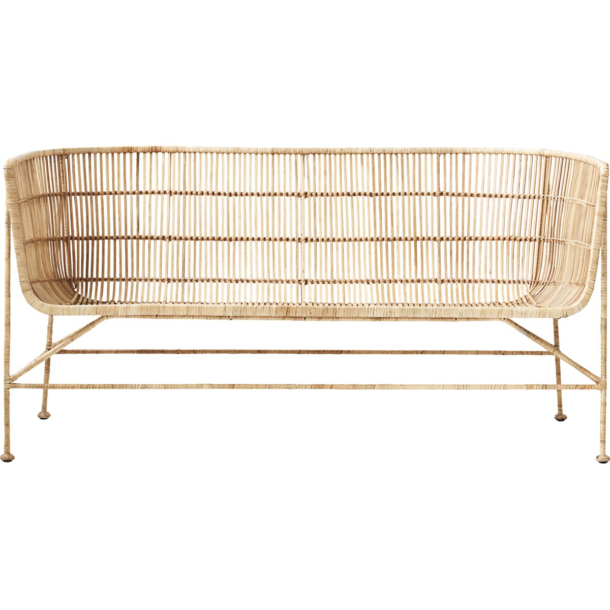 Sofa, HDCuun, Natur - Nature / Rattan , Frame: Iron / l: 140 cm, w: 65.5 cm, h: 70 cm