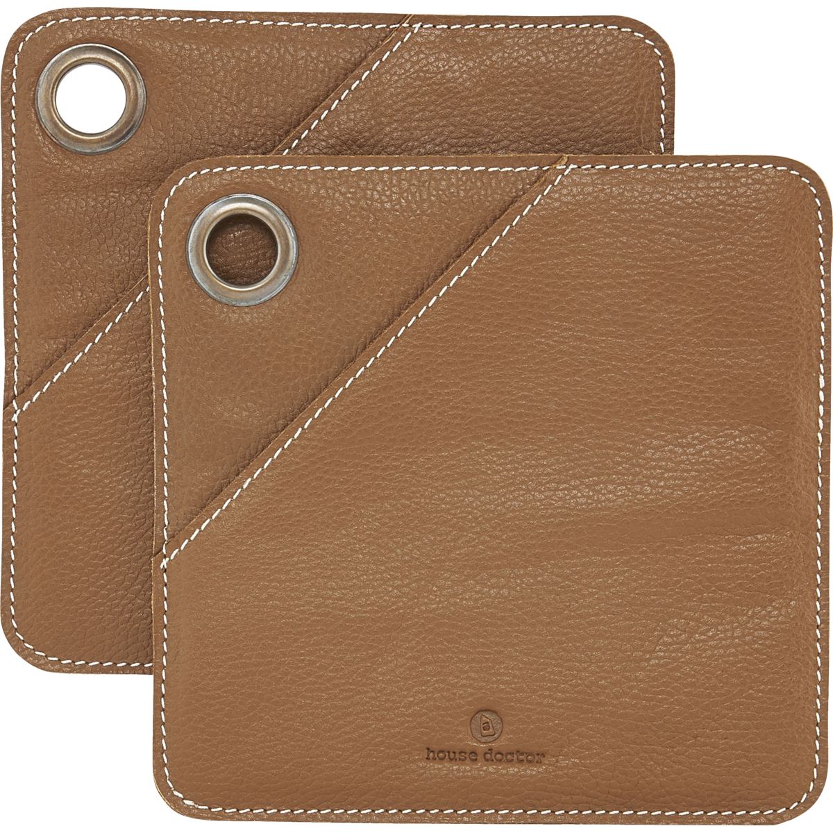 Potholders, HDSquare, Brown - Brown / Leather / l: 20.5 cm, w: 20.5 cm