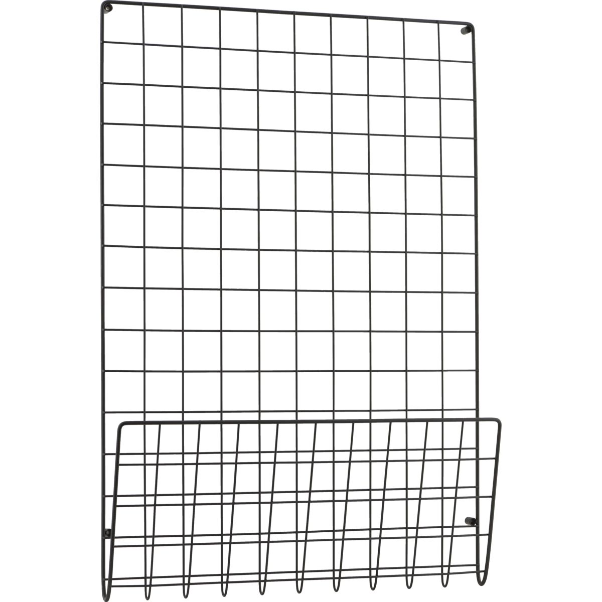 Opslagstavle, HDMesh, Sort - Black / Steel / l: 50 cm, w: 6 cm, h: 72.5 cm