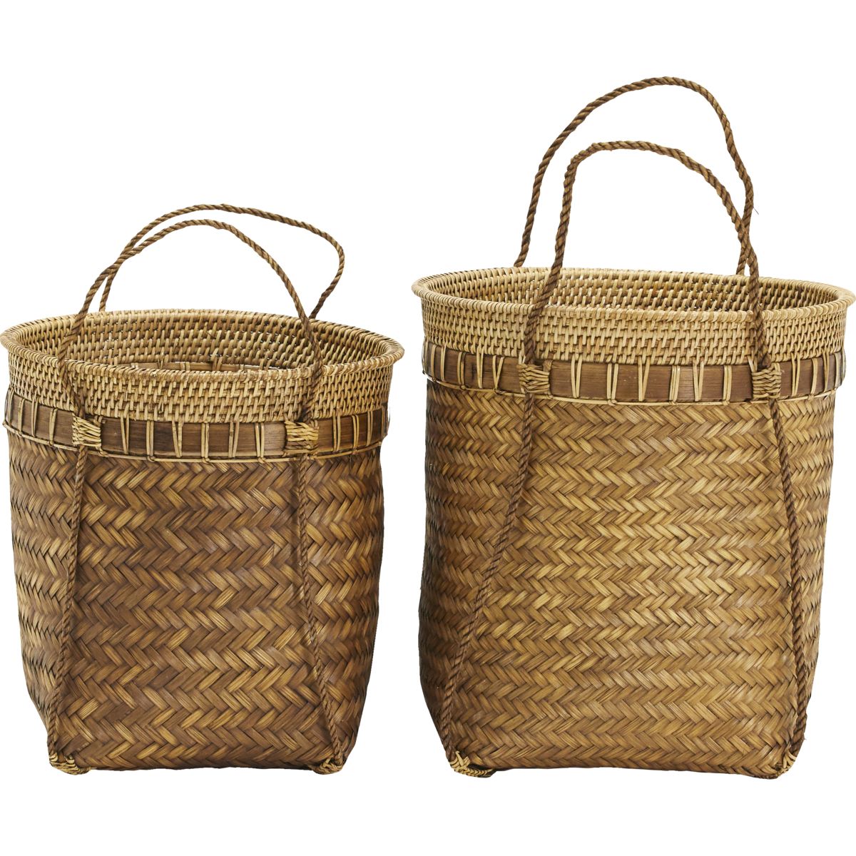 Kurve, HDBalie, Natur - Nature / Bamboo , Rattan / h: 35 cm, dia: 35 cm, h: 28 cm, dia: 30 cm