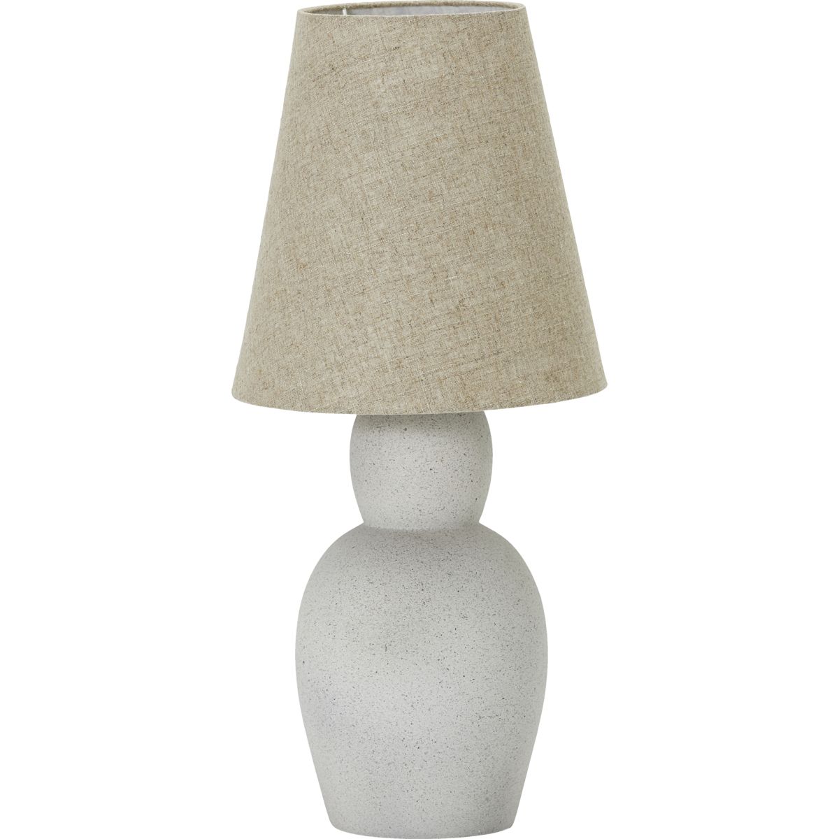 Bordlampe inkl. lampeskærm, HDOrga, Sand - Sand / Cement , Linen , Polystyrene , Iron , Metal , Polypropylene / h: 67 cm, dia: 27 cm