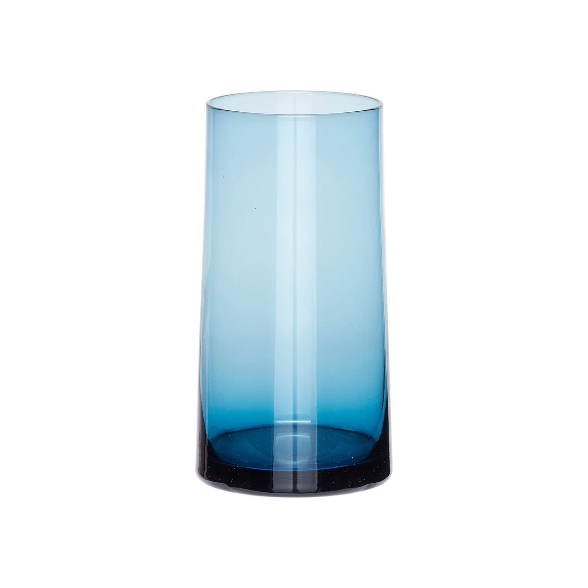 Hübsch - Vase, blå - ø7xh16cm - ø7xh16cm / Blå / Glas