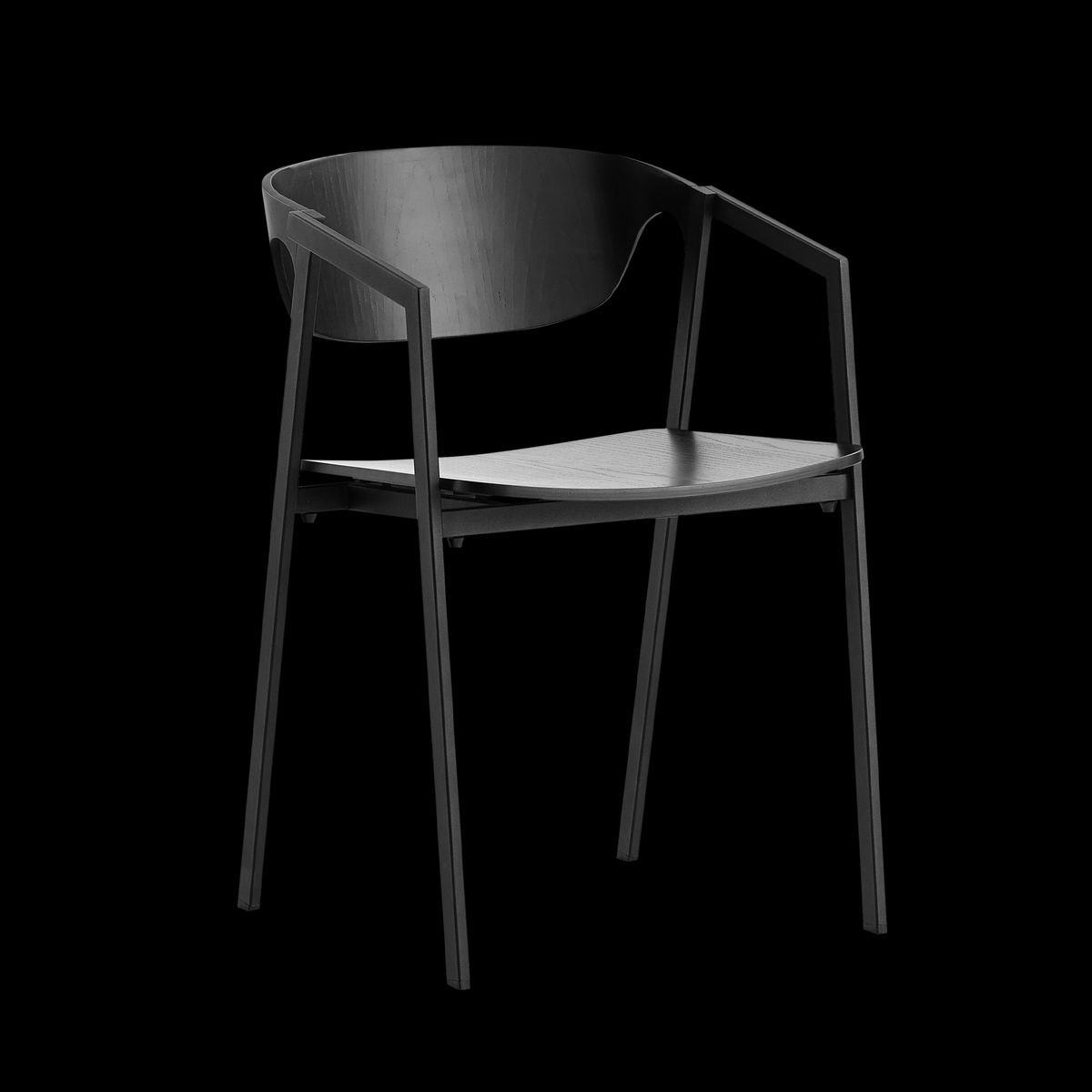 WOUD - S.A.C. dining chair - Black - Sort