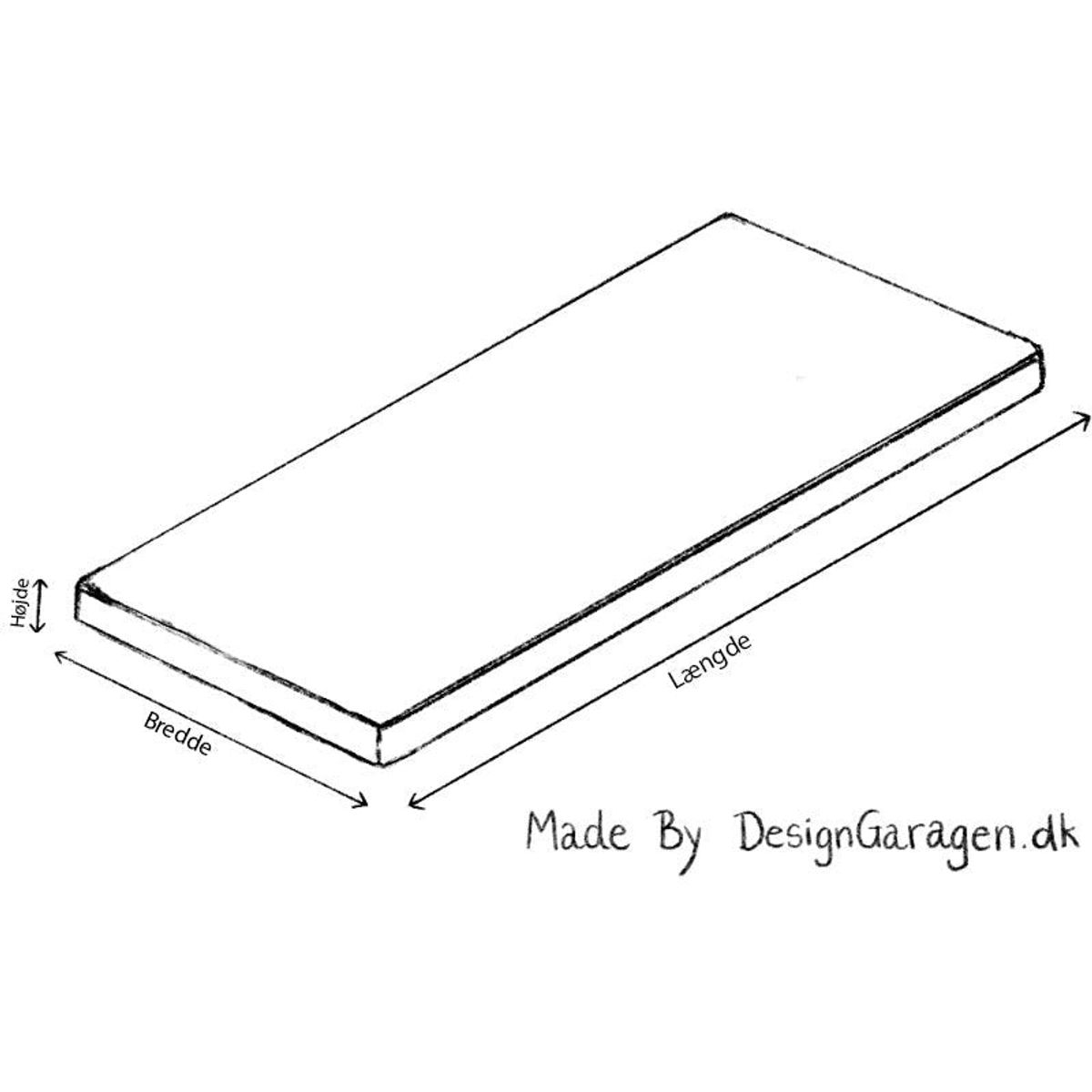 Læderhynde efter mål - L. 0-150cm & B. 0-50cm & H. 4 cm / Cognac læder