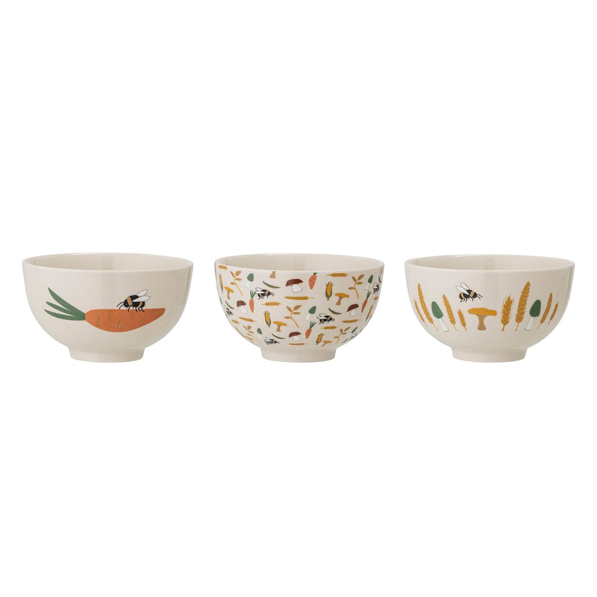 Harvest Skål, Natur, Stentøj - D11,5xH6,5 cm, Set of 3 - Nature / D11,5xH6,5 cm, Set of 3 / Stoneware