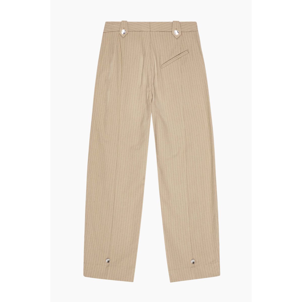 Melange Stripe Suiting Pants W0164 - Caribou - GANNI - Beige L