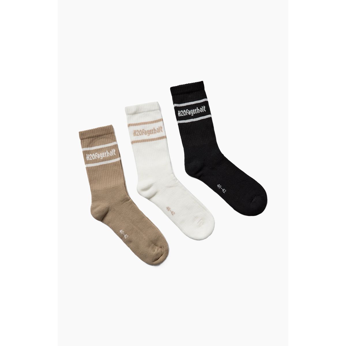 New Suck Socks - Black/White/Creamy Grey - H2O Fagerholt - Mønstret 40-42