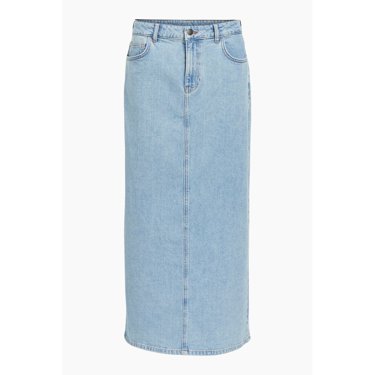 Objellen MW Long Denim Skirt - Light Blue Denim - Object - Blå S