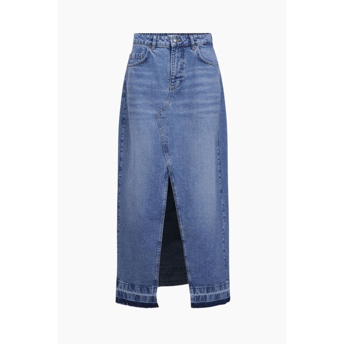 Objharper HW Denim Skirt - Medium Blue Denim - Object - Blå XS