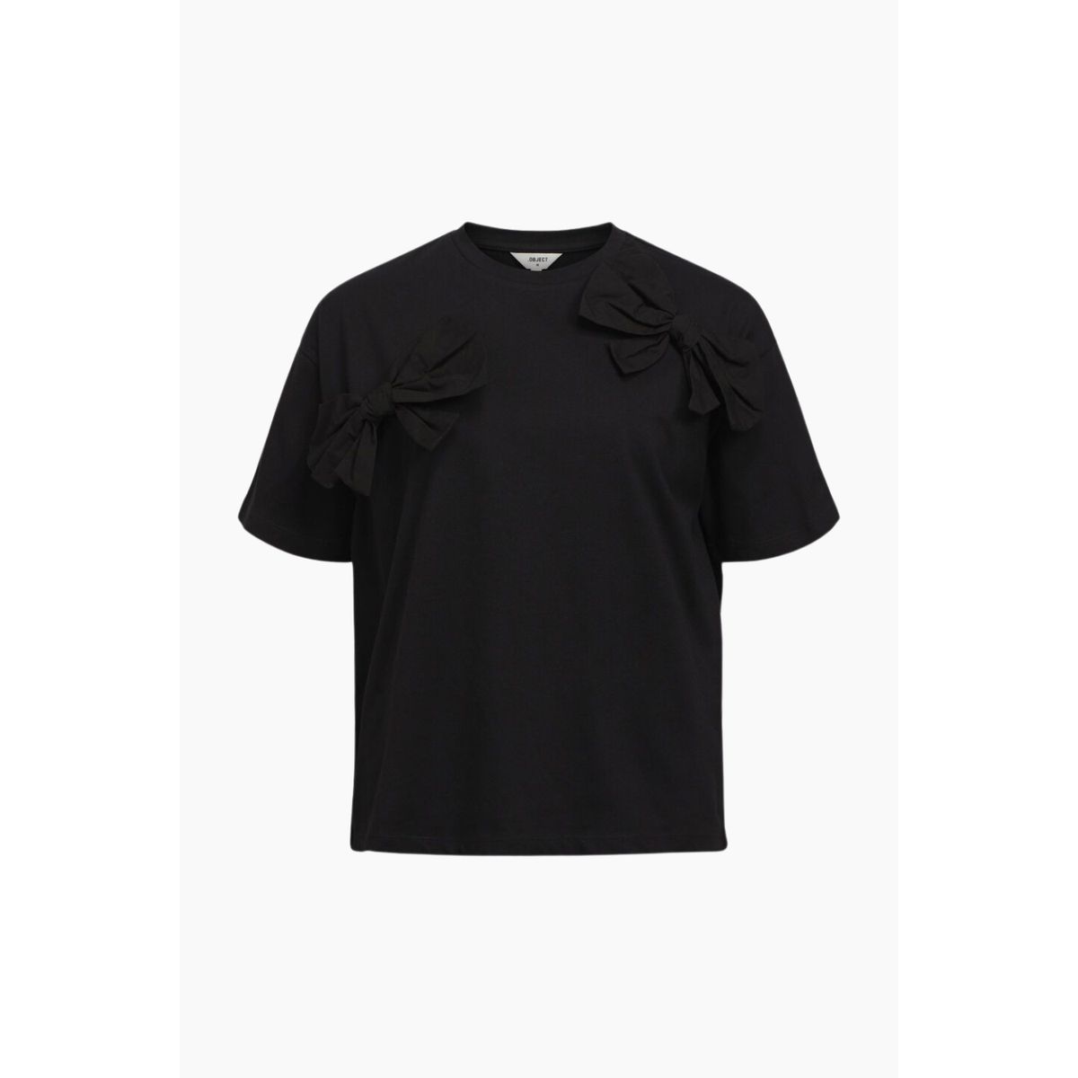 Objklara SS OW Bow Tee - Black - Object - Sort XS