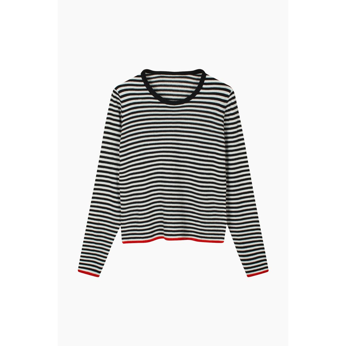 One Stripe Ellis Knit - Black/Ecru - Mads Nørgaard - Stribet L