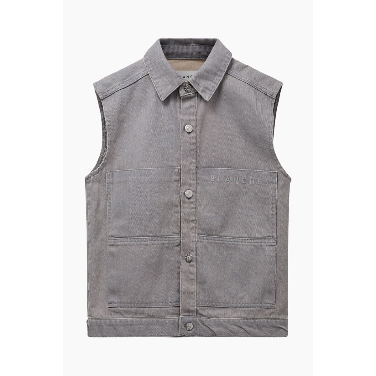 Argile-BL Denim Waistcoat - Harbor Mist - Blanche - Grå XS