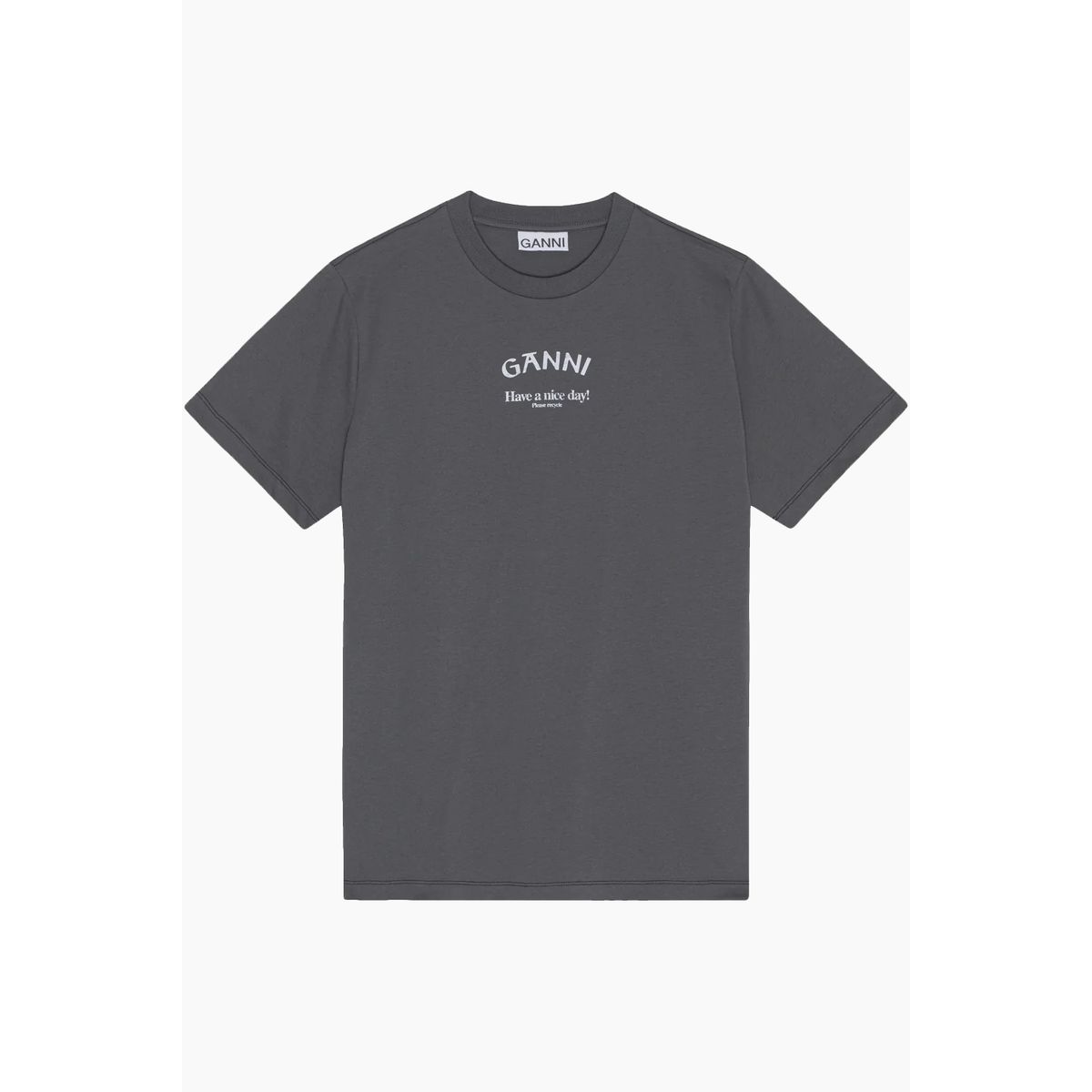 Basic Jersey GANNI Relaxed T-shirt T3590 - Volcanic Ash - GANNI - Grå L