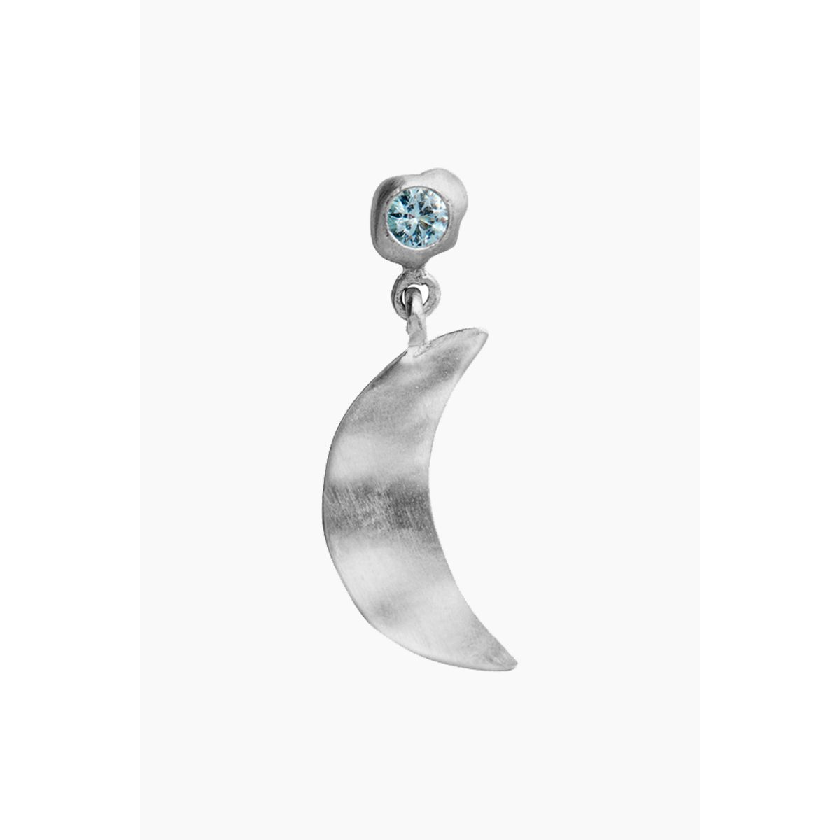 Big Dot Bella Moon With Blue Lagune Stone - Silver - Stine A - Sølv One Size