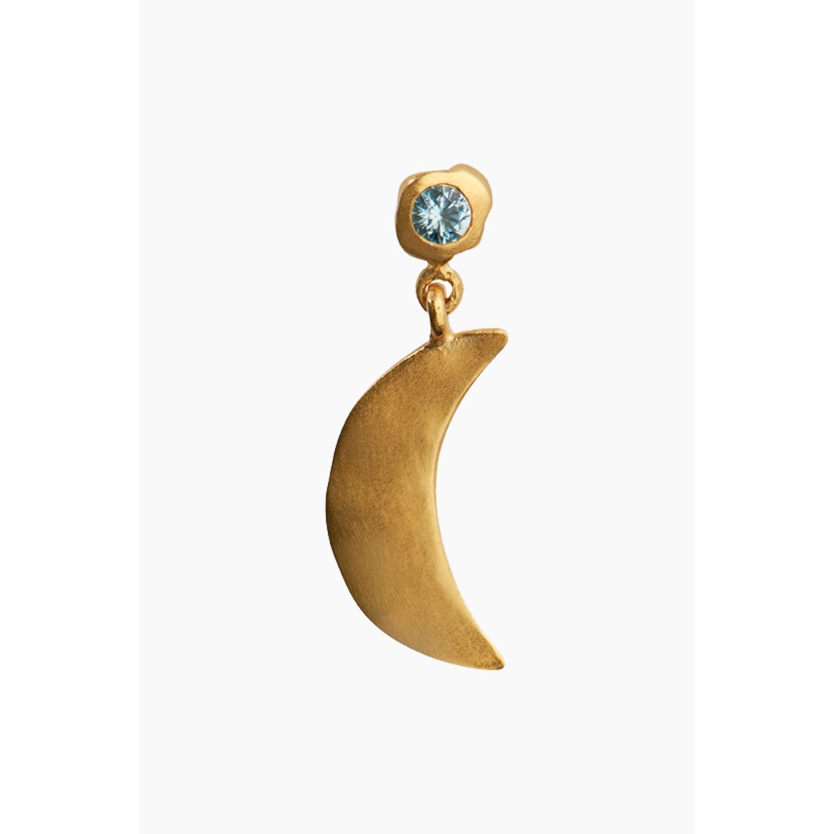 Big Dot Bella Moon With Blue Lagune Stone - Gold - Stine A - Guld One Size