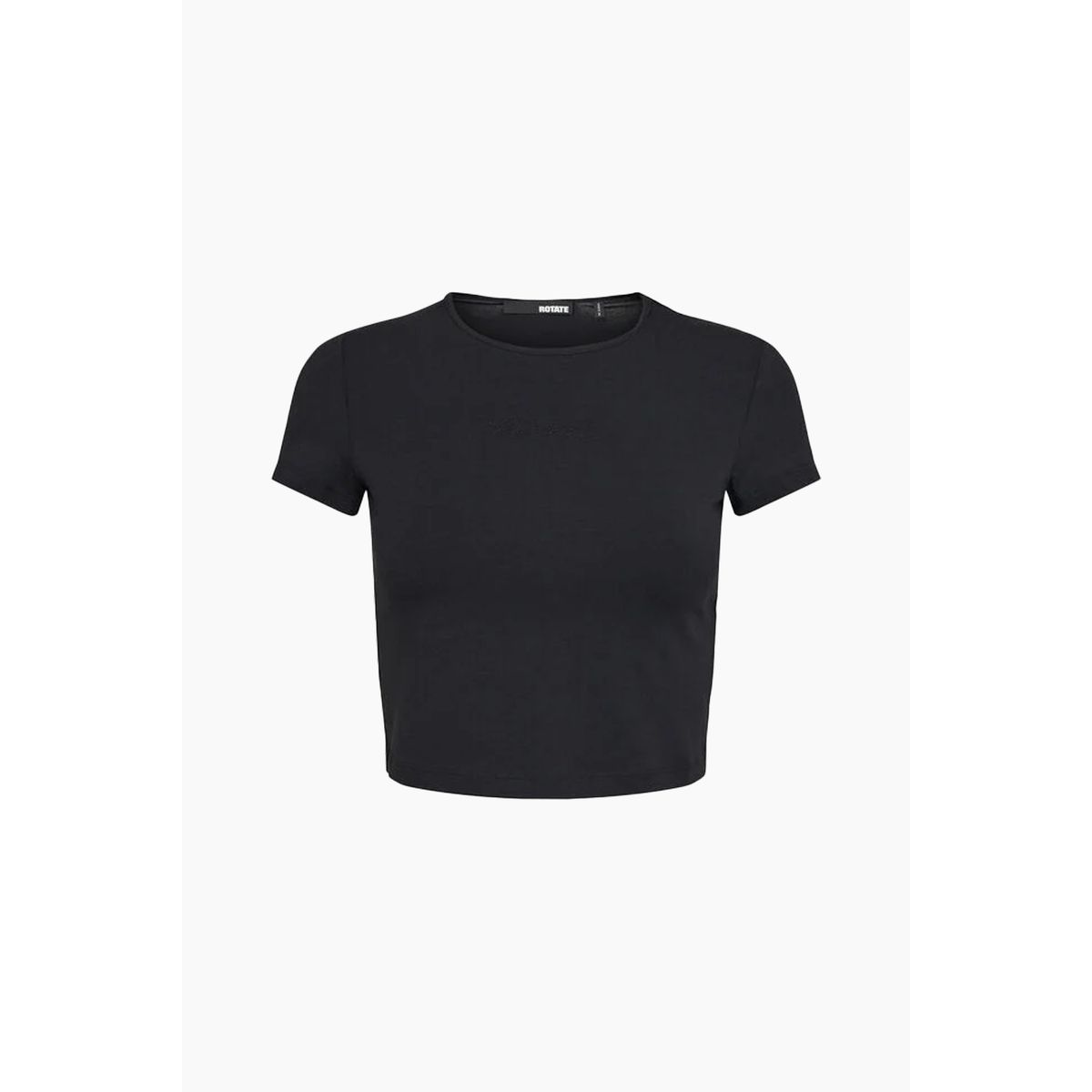 Cropped T-shirt - Black - ROTATE - Sort S