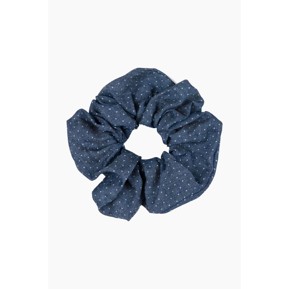 Denim Scrunchie - Dots - Sui Ava - Blå One Size