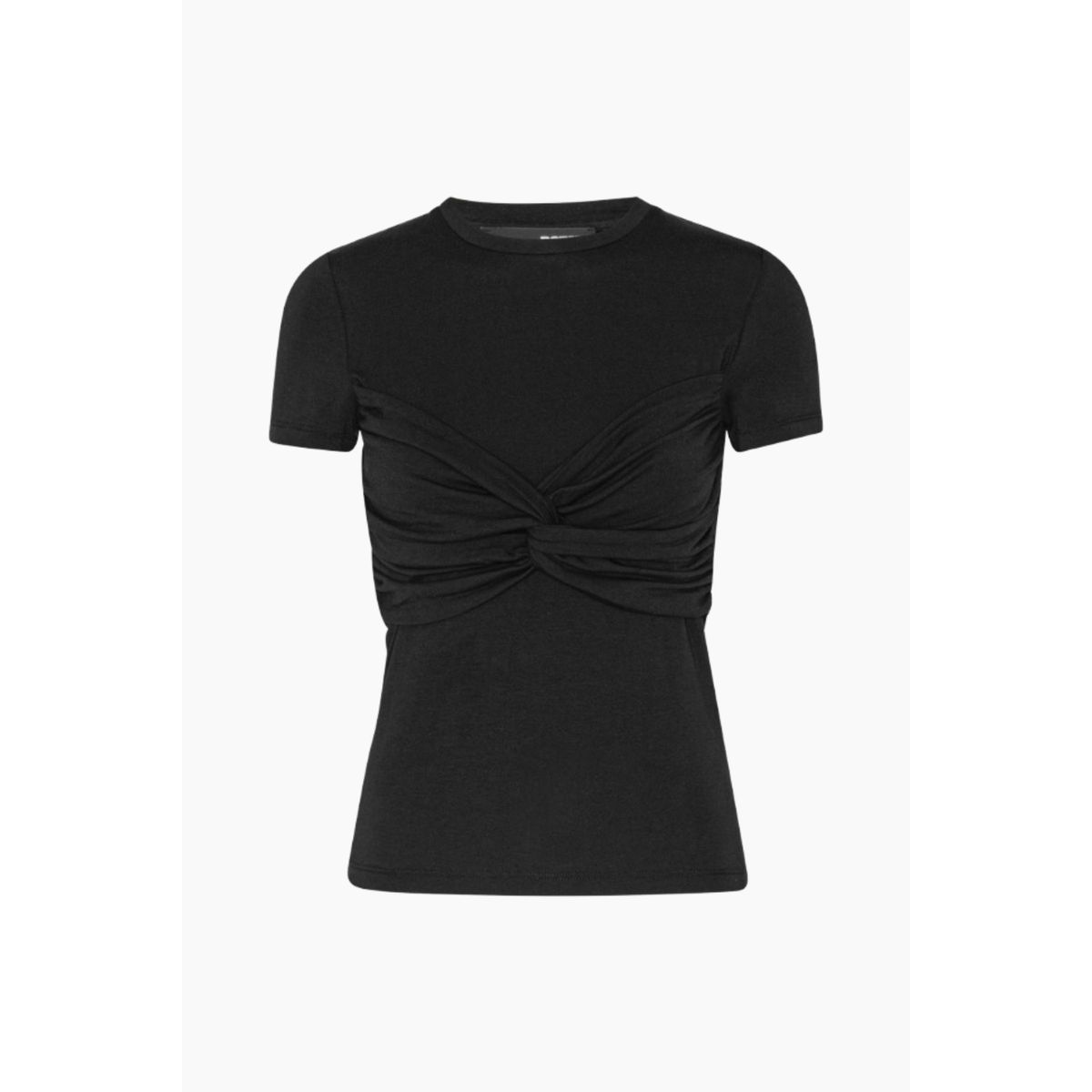 Fitted Twisted T-Shirt - Black - ROTATE - Sort XS