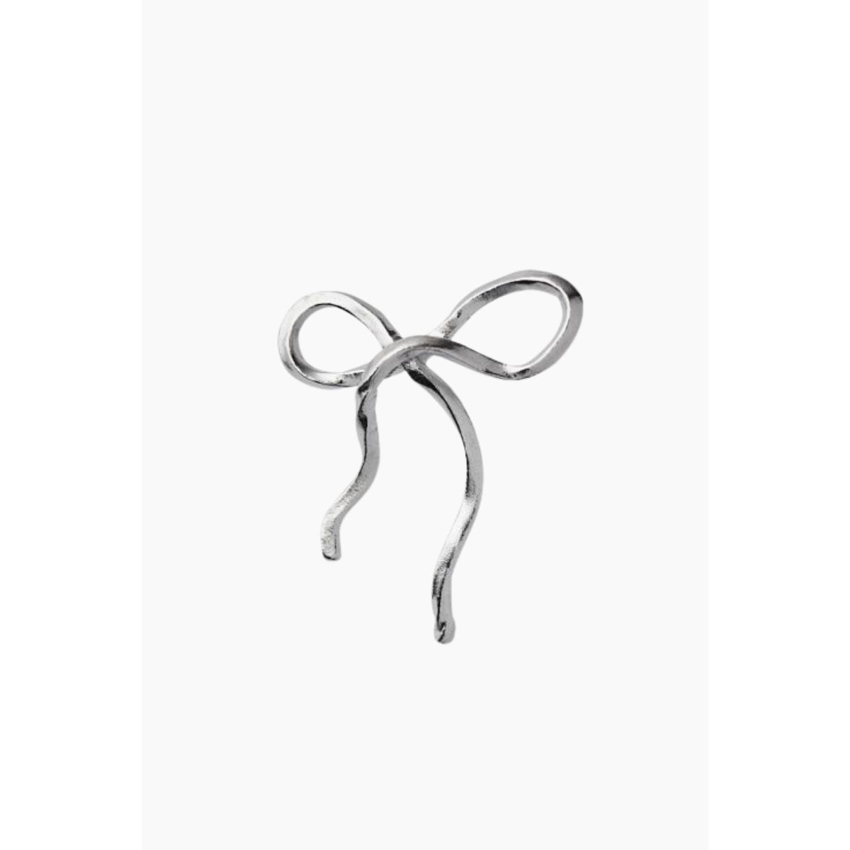 Flow Bow Earring - Silver - Stine A - Sølv One Size