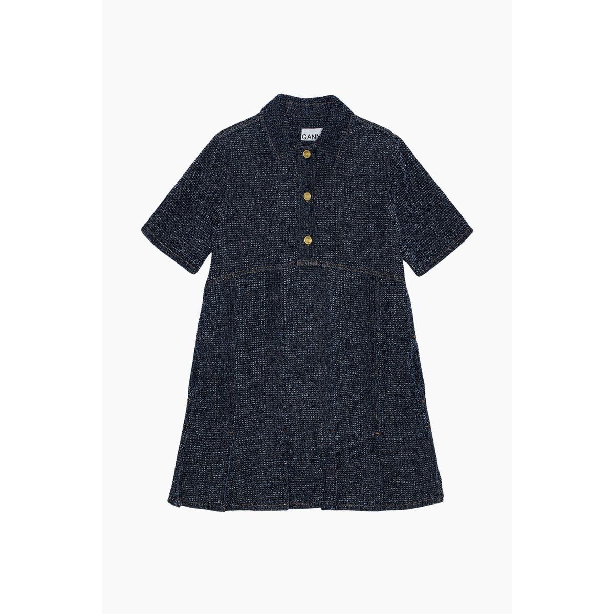 Fluffy Denim Mini Dress J1546 - Rinse - GANNI - Blå XL