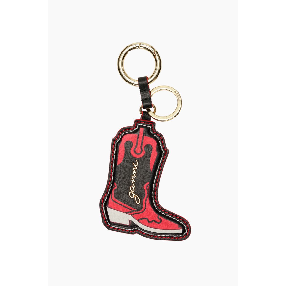 Ganni Western Boot Keyring A6409 - Racing Red - GANNI - Rød One Size