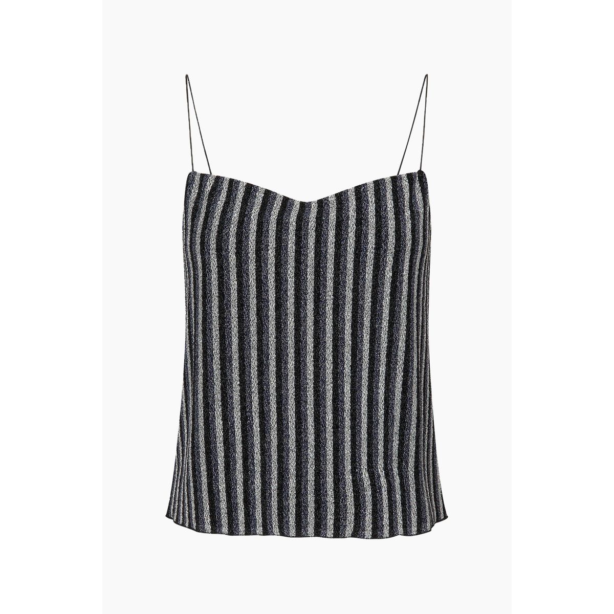 Glitter Jersey Simo Top - Glitter Stripe/Silver - Mads Nørgaard - Stribet XS