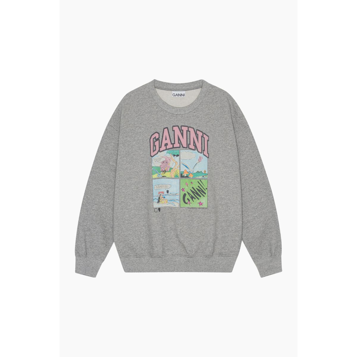 Isoli BD Oversized Sweatshirt T4284 - Paloma Melange - GANNI - Grå S/M