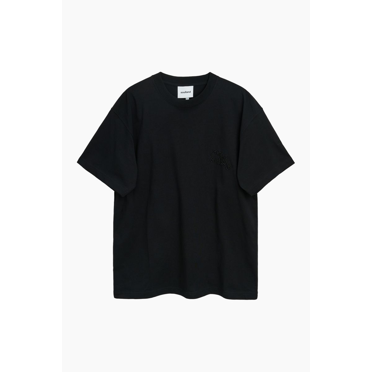 Kai T-shirt Beaded Logo - Black - Soulland - Sort XXS/XS