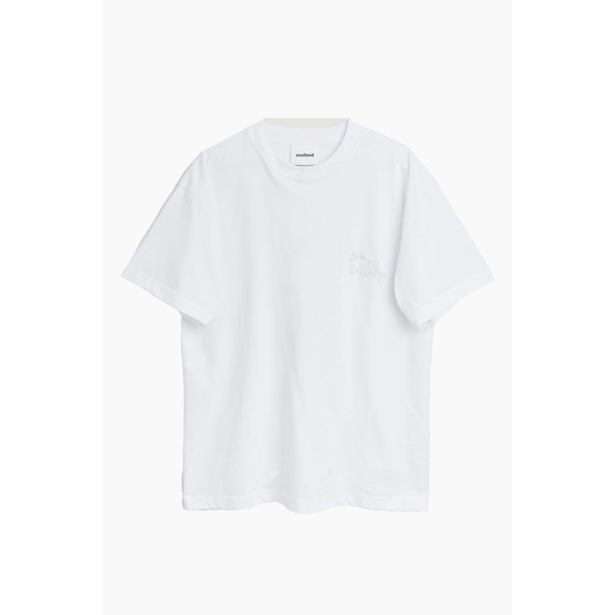 Kai T-shirt Beaded Logo - White - Soulland - Hvid M/L