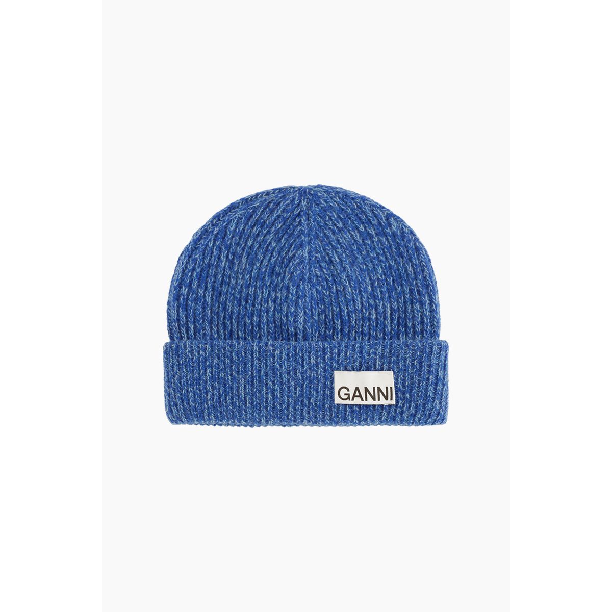 Light Structured Rib Knit Beanie A5353 - Nautical Blue - GANNI - Blå One Size