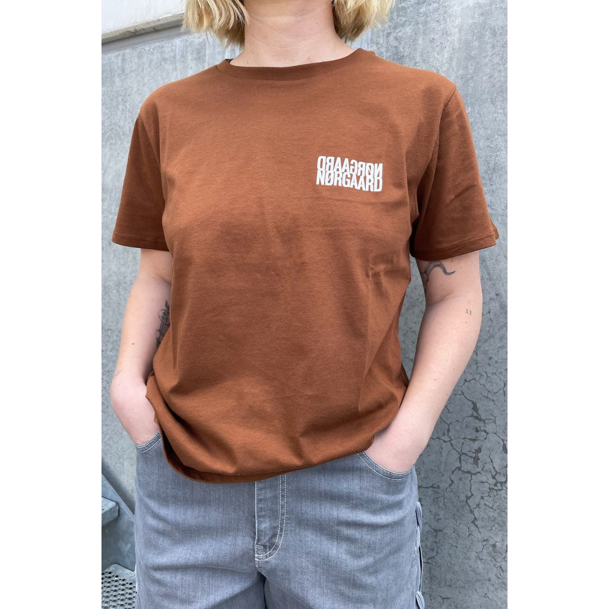 Single Organic Trenda M Tee - Cambridge Brown - Mads Nørgaard - Brun S