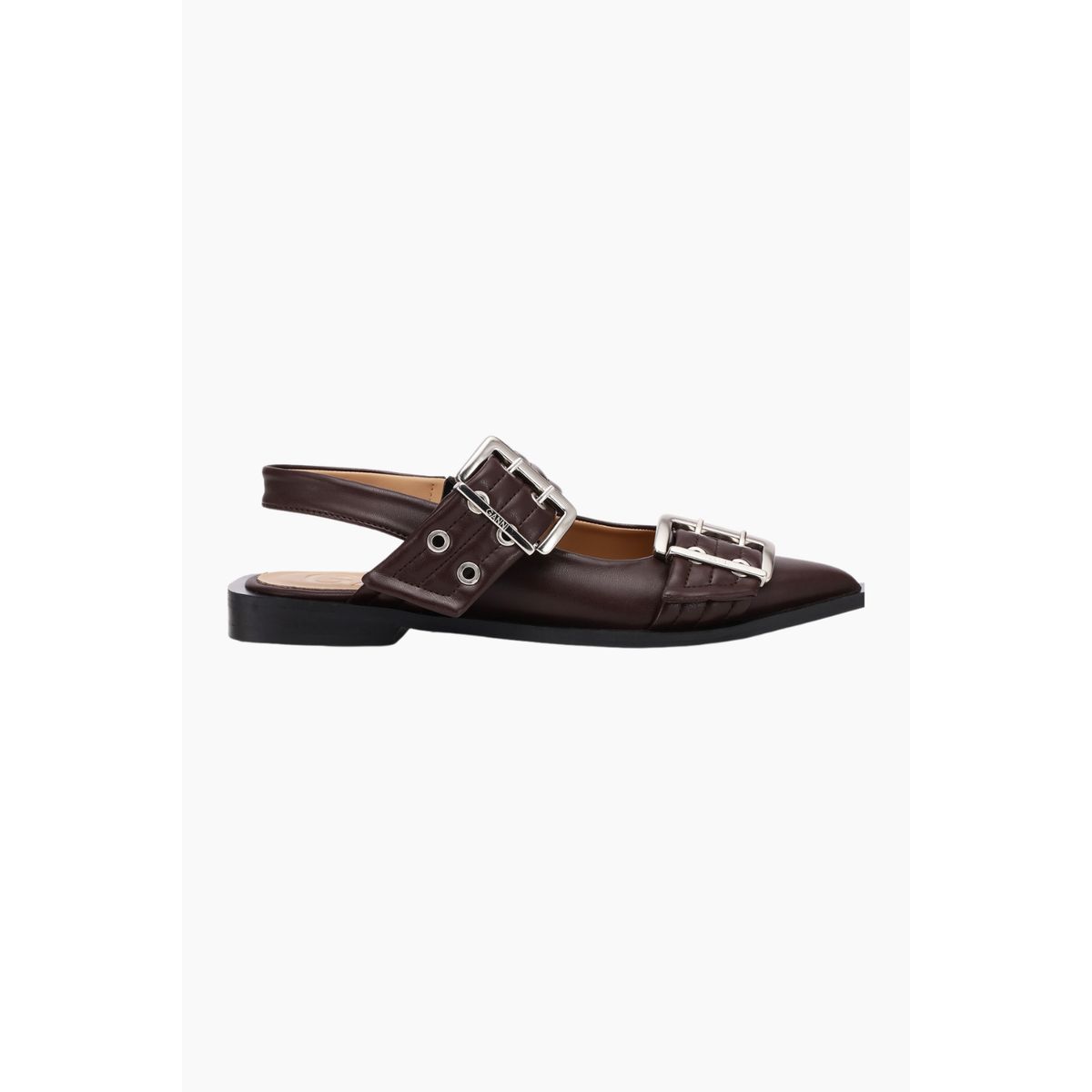 Feminine Buckle Ballerina S2669 - Chocolate Fondant - GANNI - Brun 39