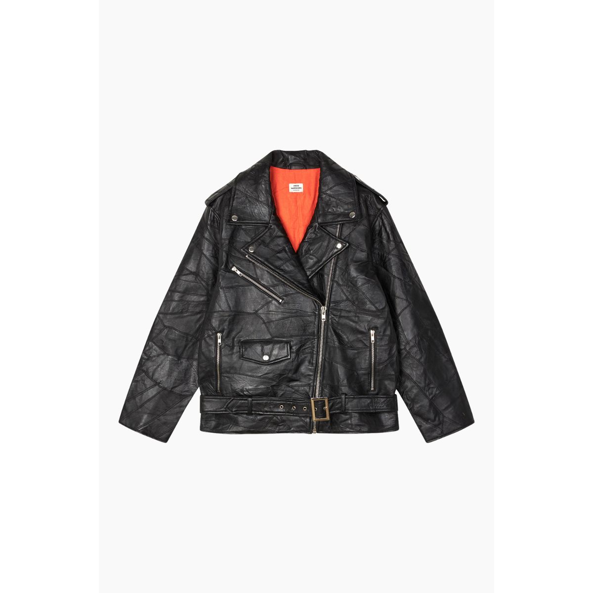 Patch Leather Berline Jacket - Black - Mads Nørgaard - Sort XS