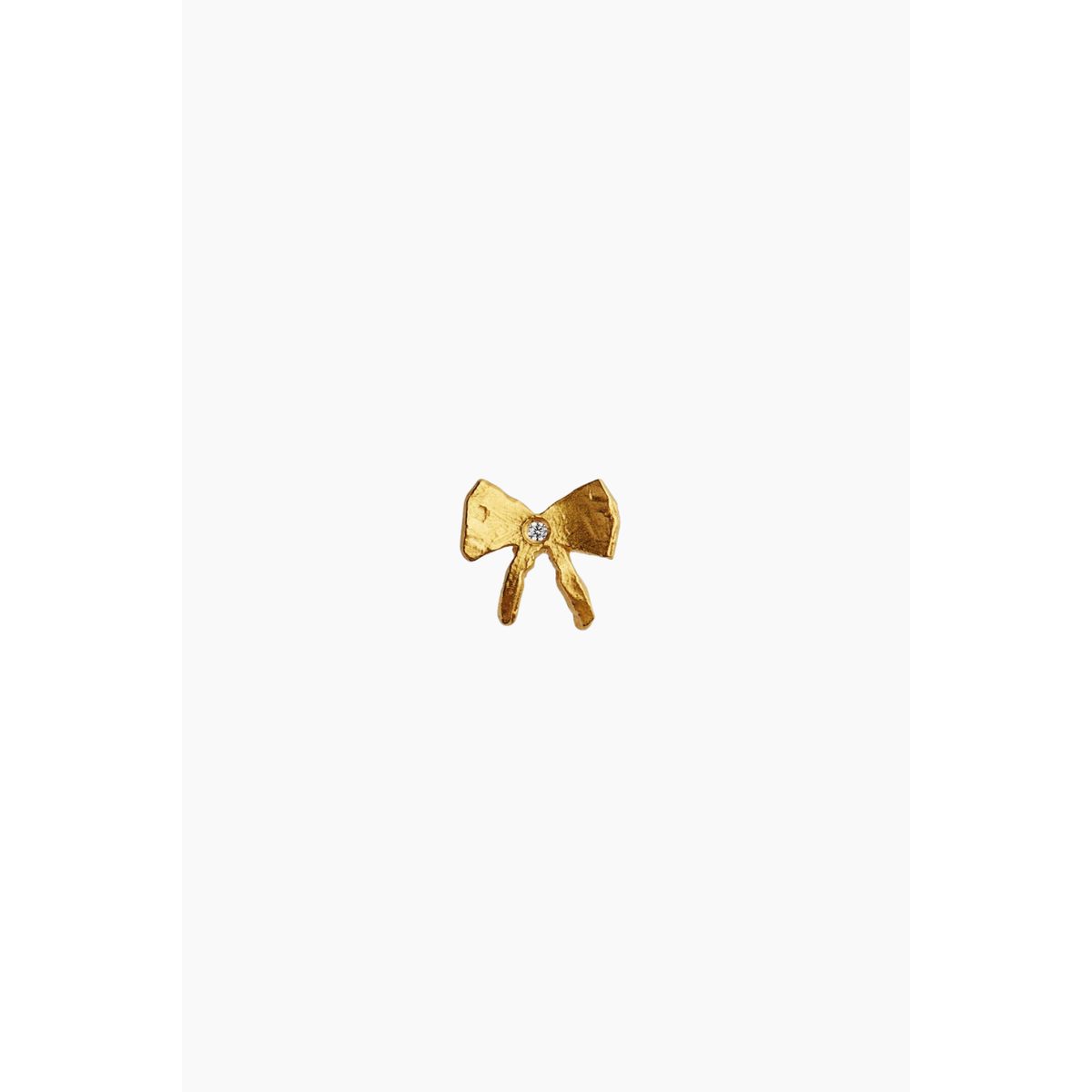 Petit Bow Earring With Stone - Gold - Stine A - Guld One Size