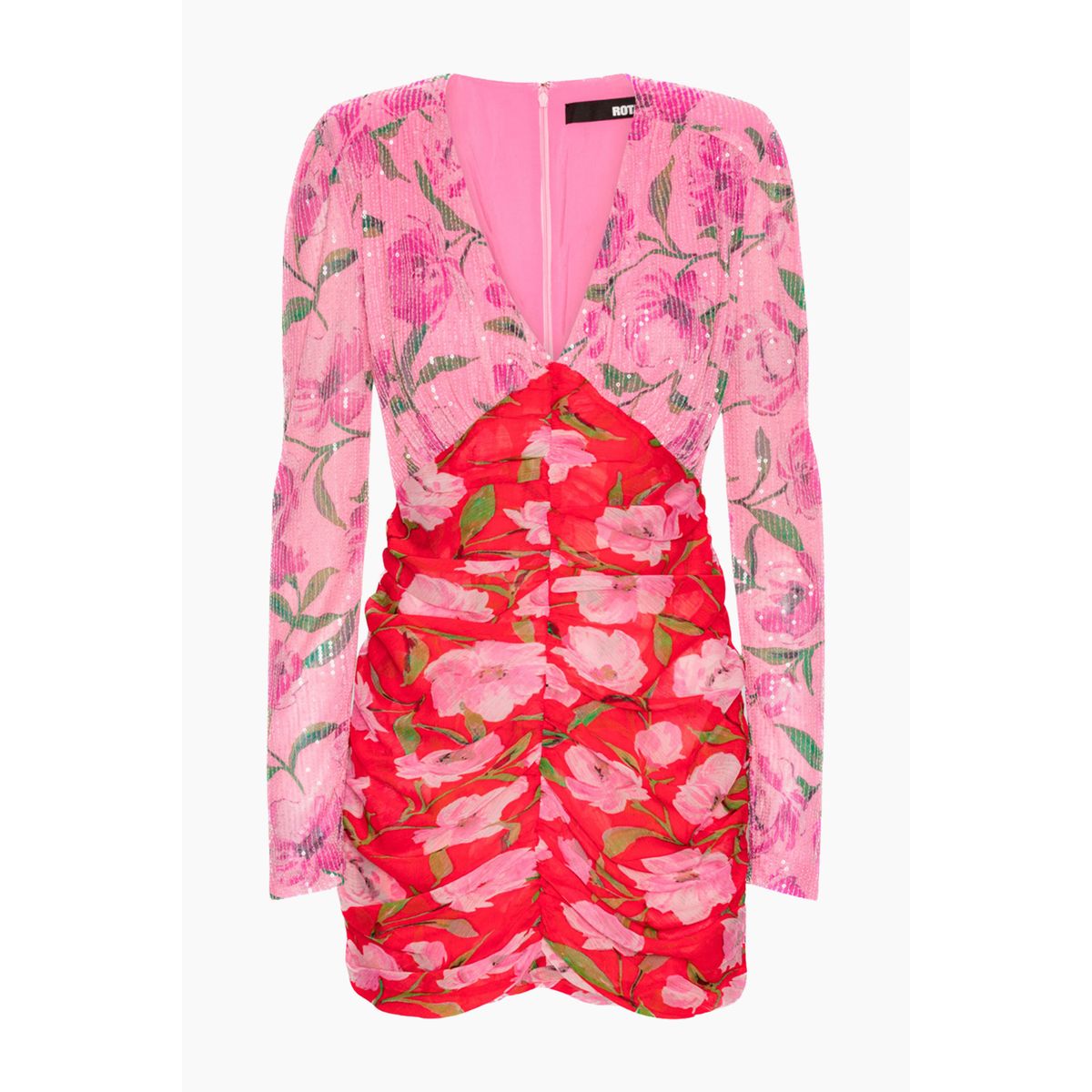 Printed Mini LS Dress - Wildeve/Prism Pink Comb. - ROTATE - Mønstret S