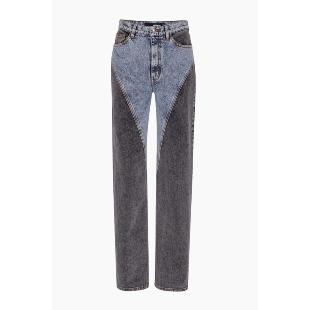 Straight Patchwork Jeans - Medium Blue Denim - ROTATE - Blå 27