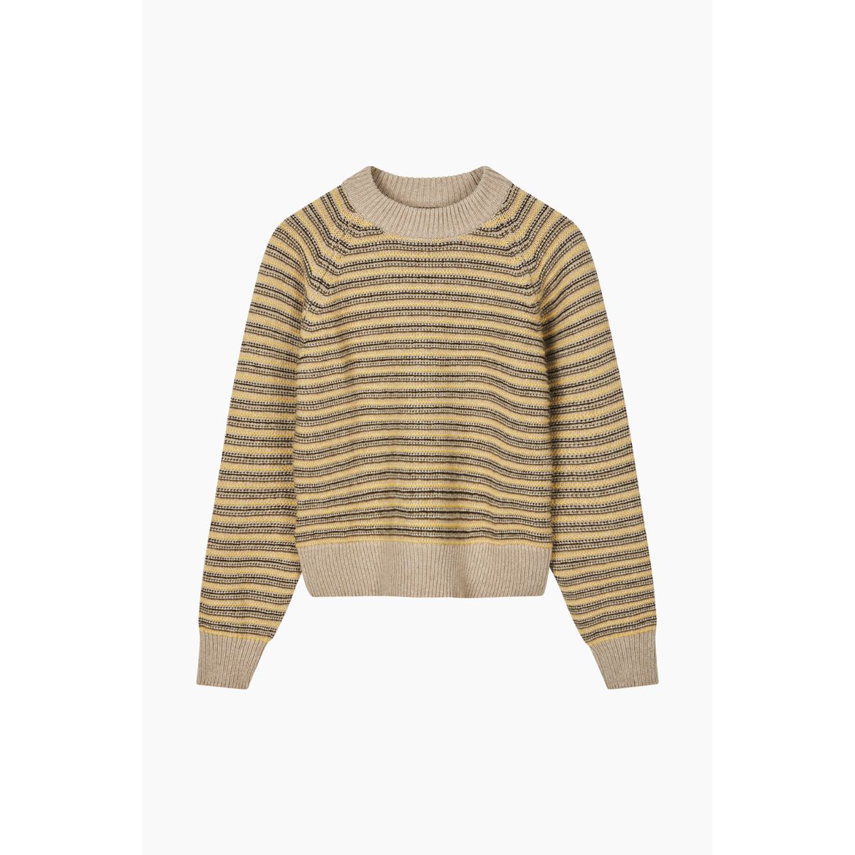 Stripey Martha Sweater - Oatmeal Melange Mix - Mads Nørgaard - Stribet M