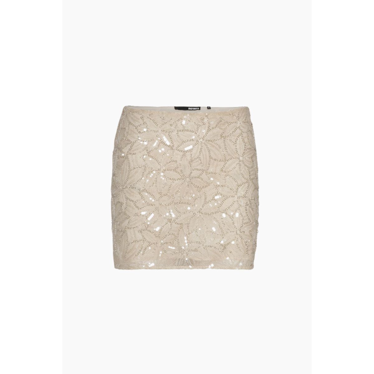 Sequin Mini Skirt - Silver Birch - ROTATE - Beige M