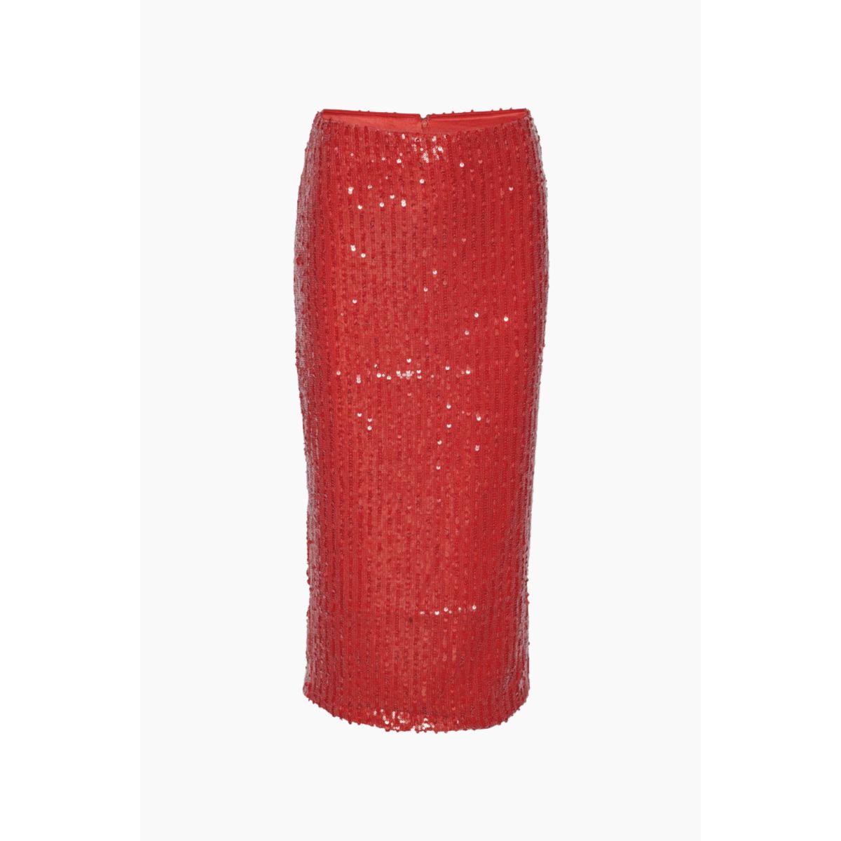 Sequins Pencil Skirt - Racing Red - ROTATE - Rød M