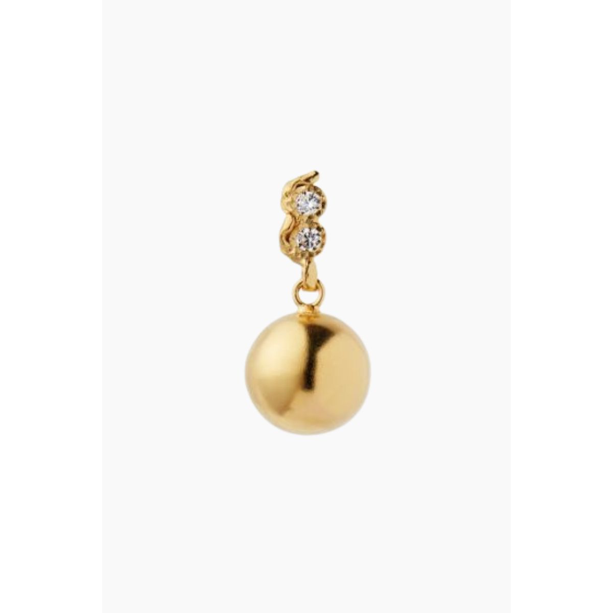 Twin Flow & Disco Ball Earring - Gold - Stine A - Guld One Size