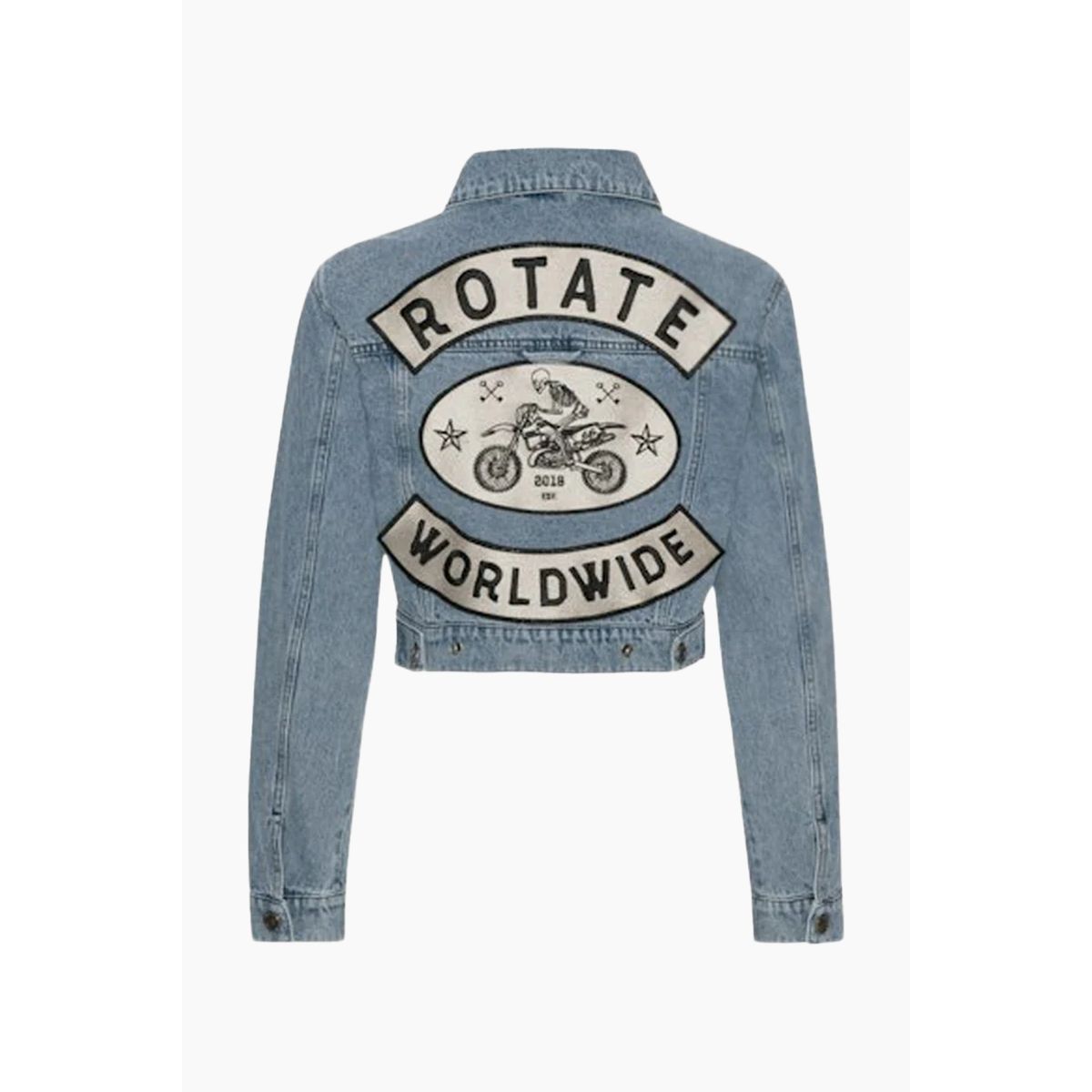 Twill Oversized Jacket - Medium Blue Denim - ROTATE - Blå M