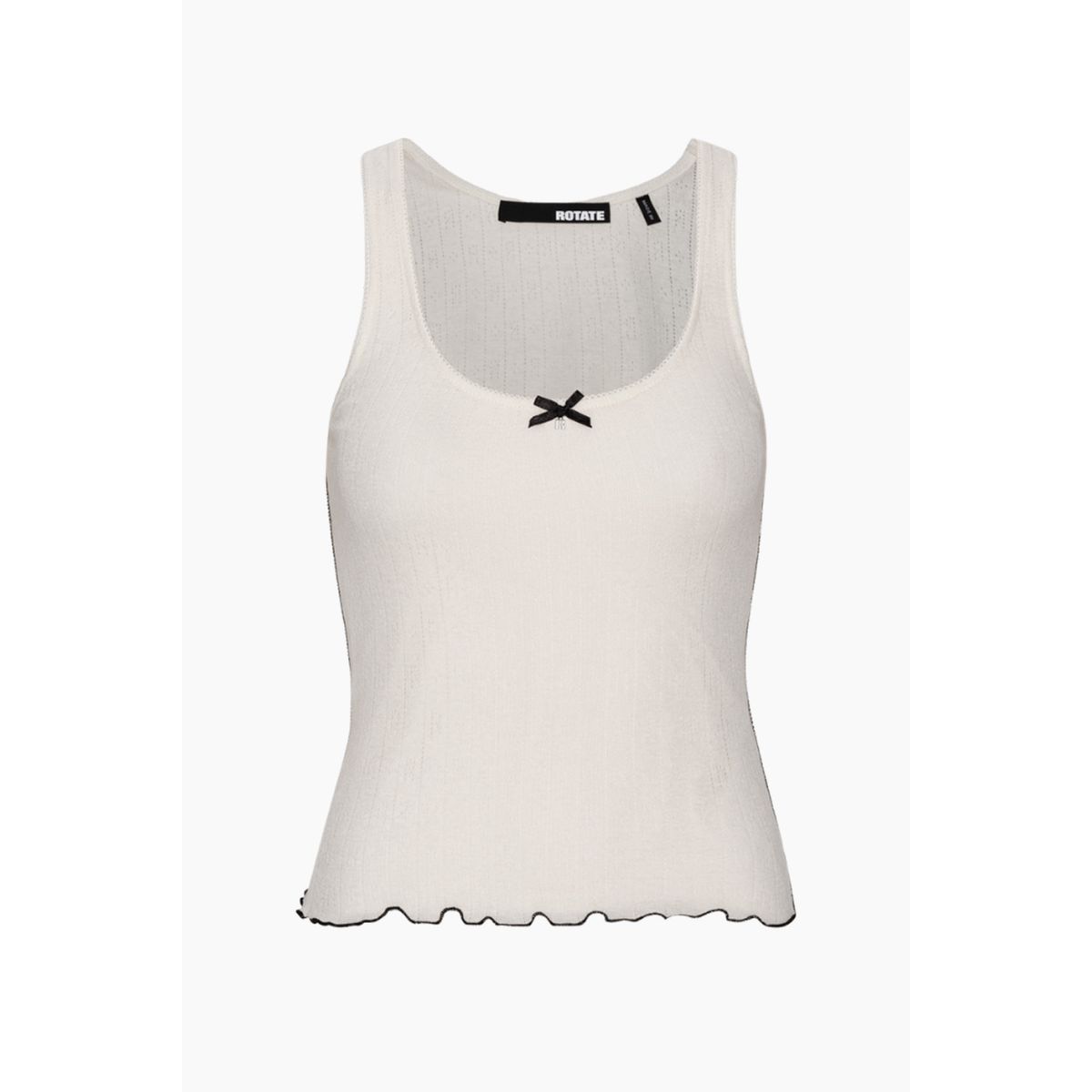 Pointelle Tank Top - Bright White - ROTATE - Hvid M