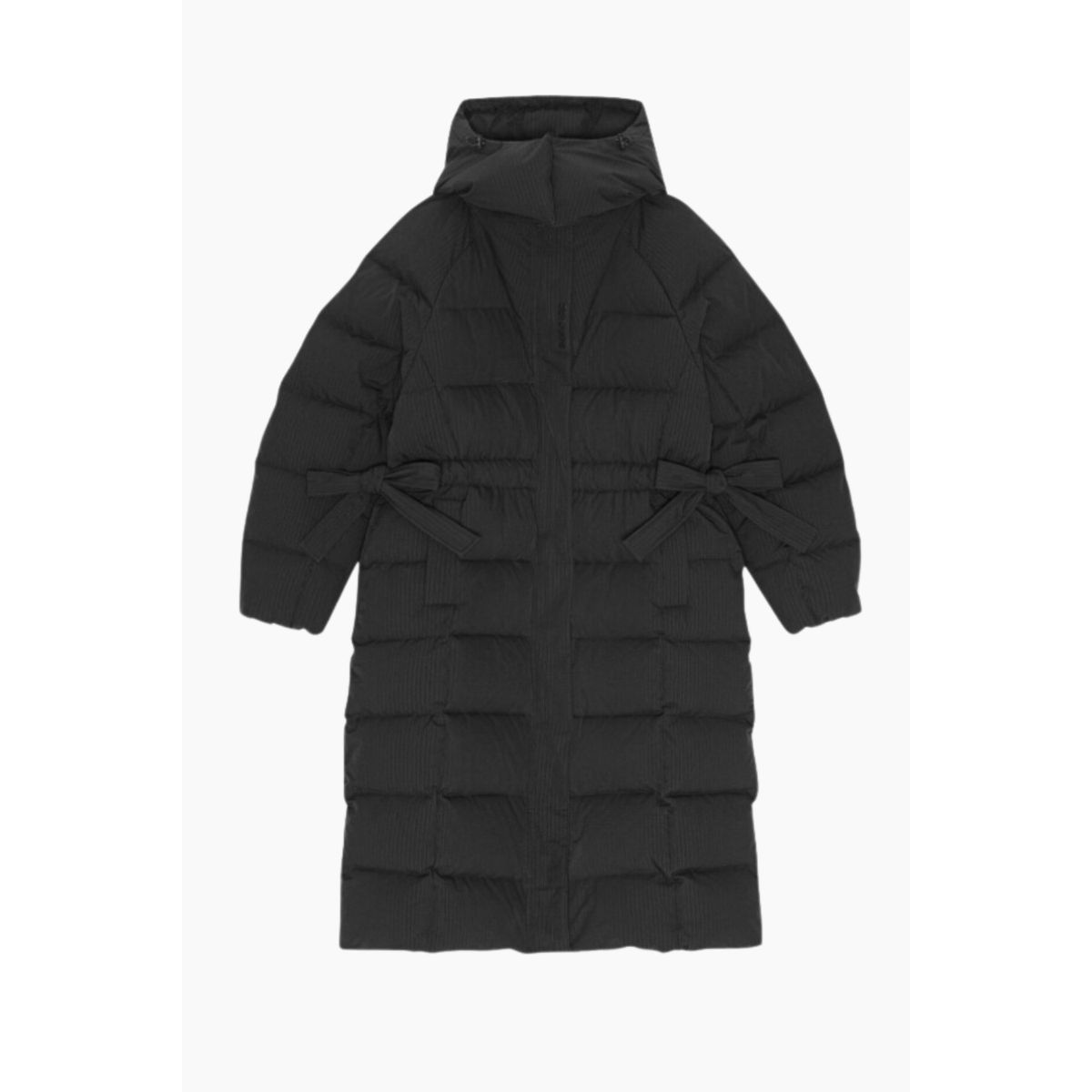 Tech Seersucker Puffer Coat F9688 - Black - GANNI - Sort XXS/XS