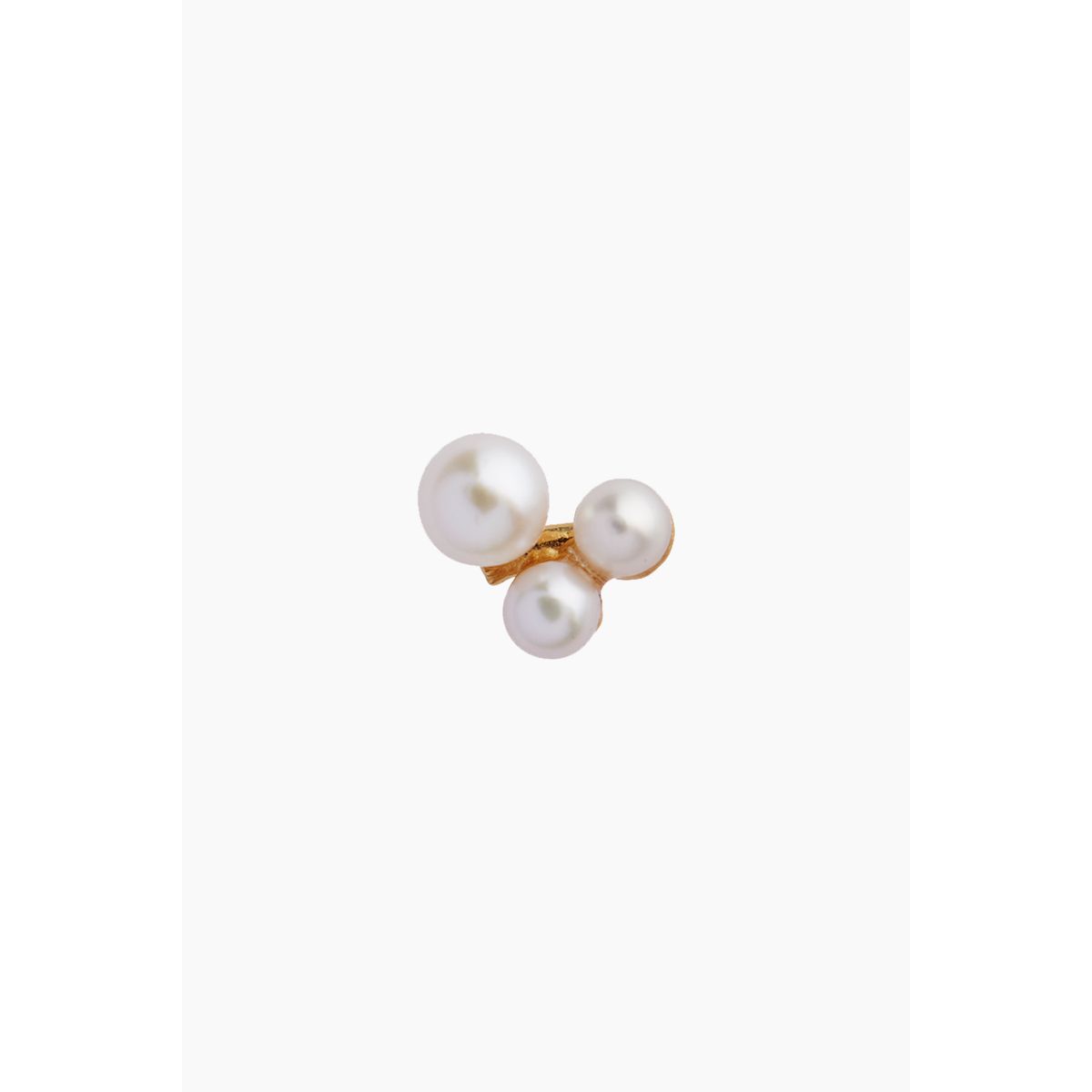 Three Pearl Berries Earring - Gold - Stine A - Guld One Size