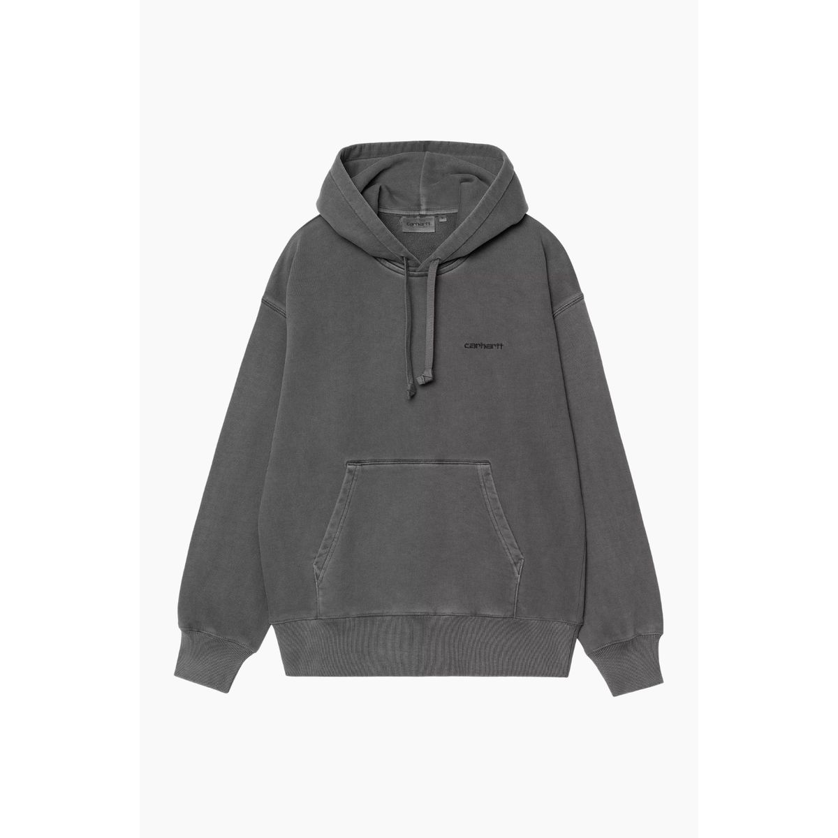 W' Hooded Lumo Sweat - Black/ Garment Dyed - Carhartt WIP - Grå M