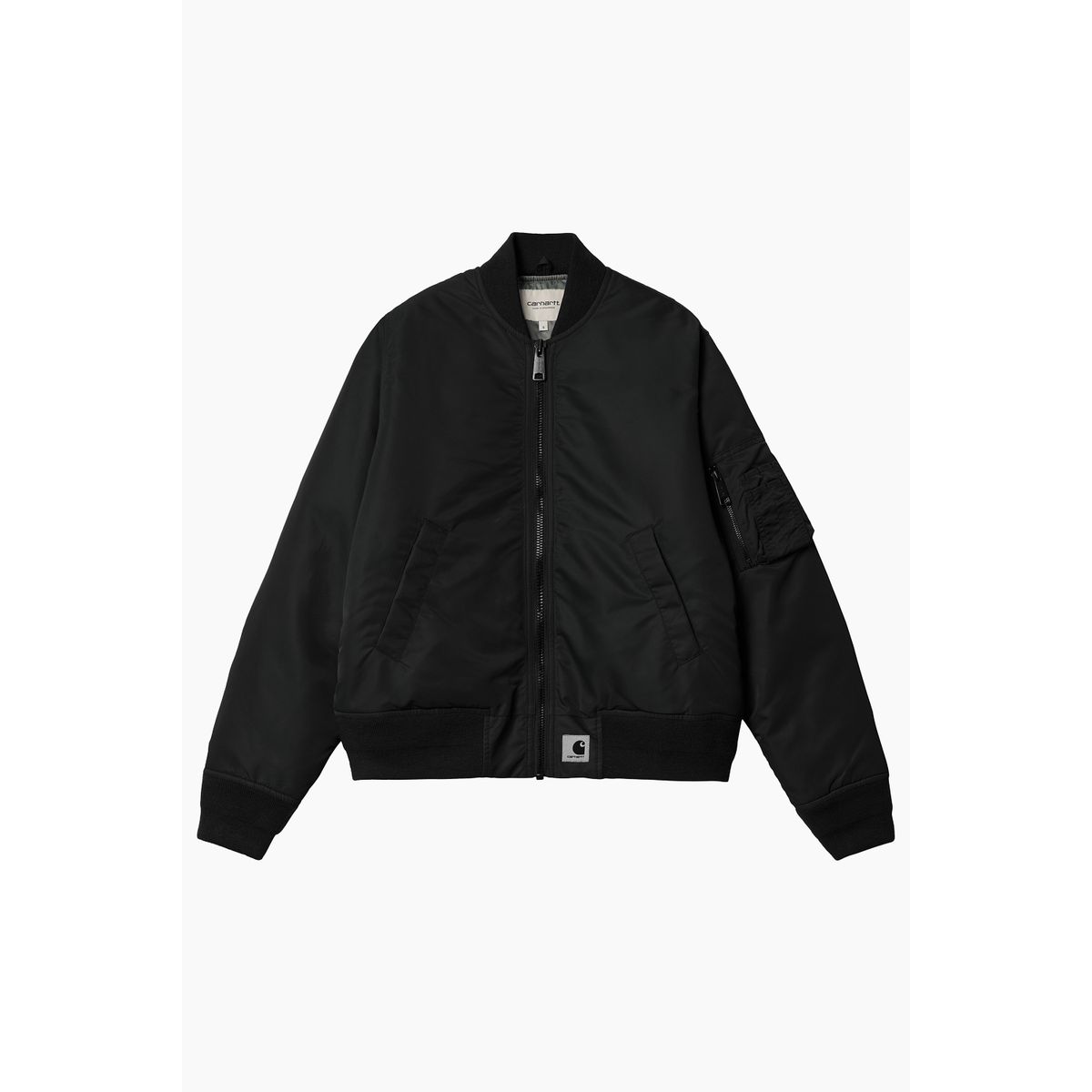 W' Olten Bomber Jacket - Black/Smoke Green - Carhartt WIP - Sort L