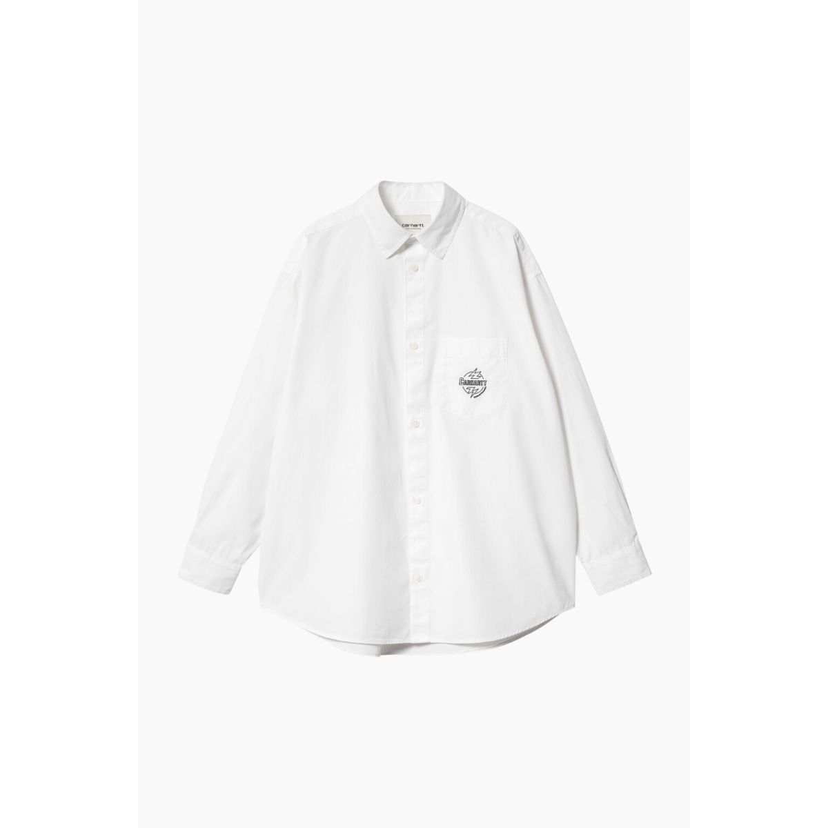 W' L/S Ablaze Shirt - White/Black - Carhartt WIP - Hvid L