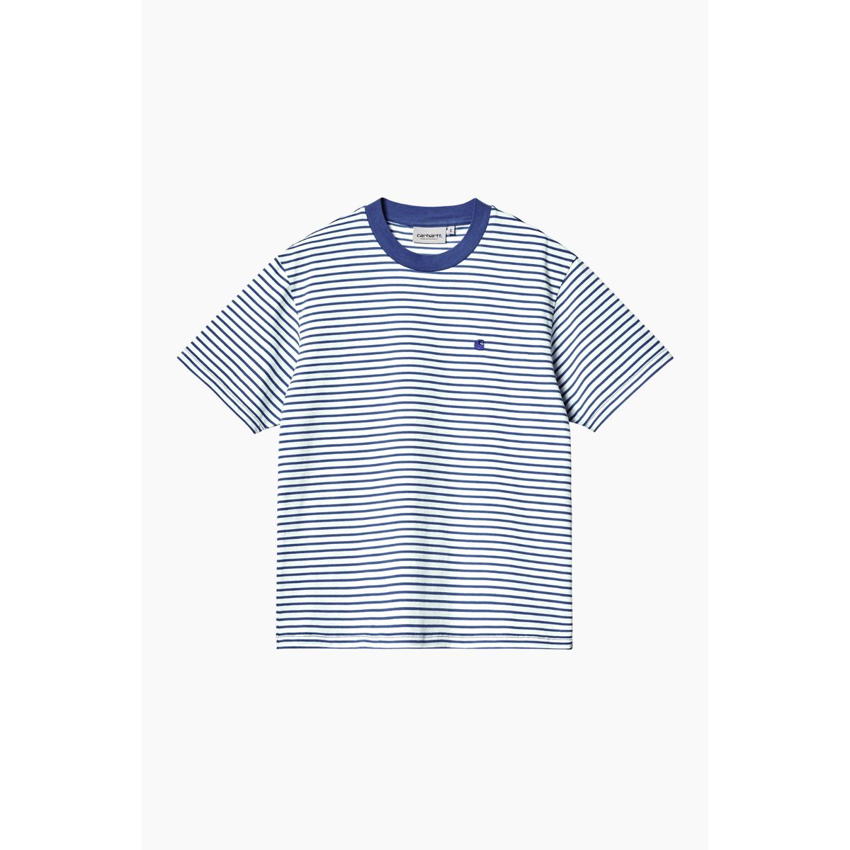 W' S/S Coleen T-Shirt - Coleen Stripe, White/Acapulco - Carhartt WIP - Stribet XS