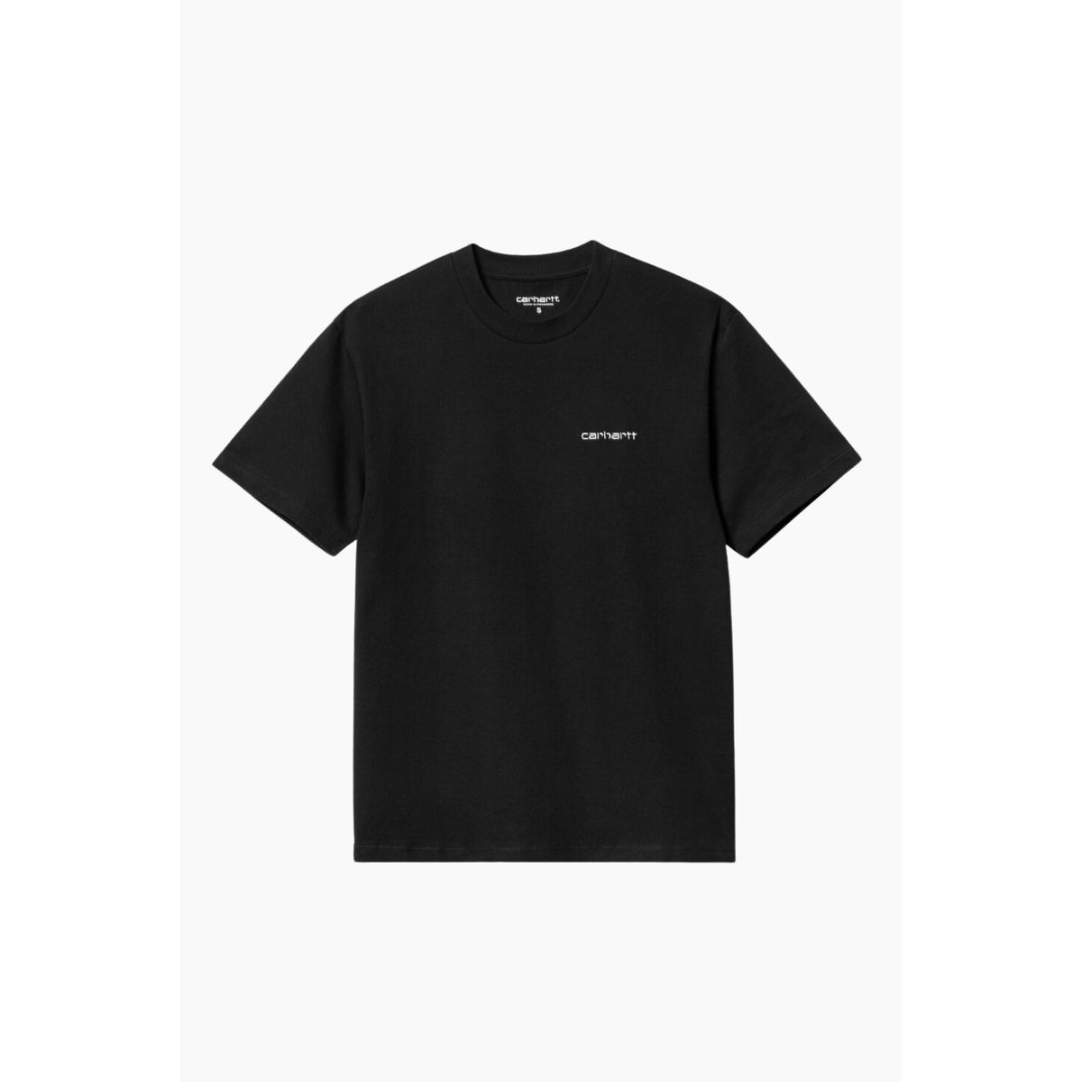 W' S/S Script Embroidery T-S - Black/White - Carhartt WIP - Sort S