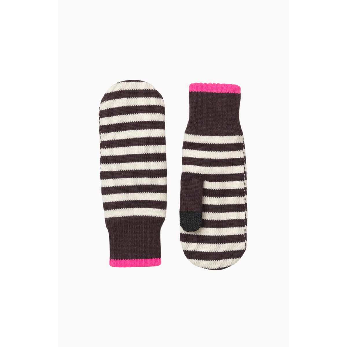 Work Wool Mio Mittens - Black Coffee/Winter White - Mads Nørgaard - Stribet S/M